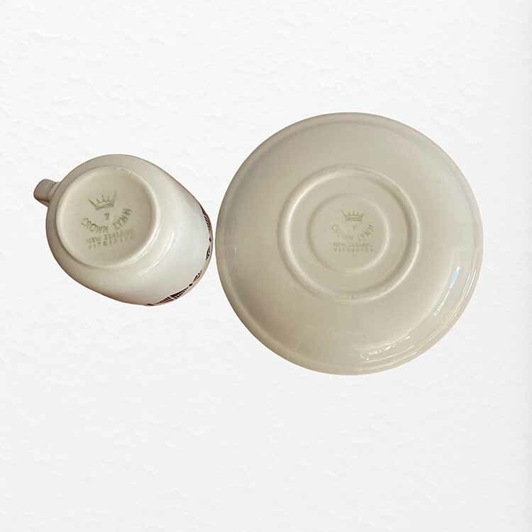 Two Crown Lynn Demi Cups Saucers - Bettys Retro NZ