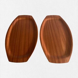 Two Thin Mahogony Trays