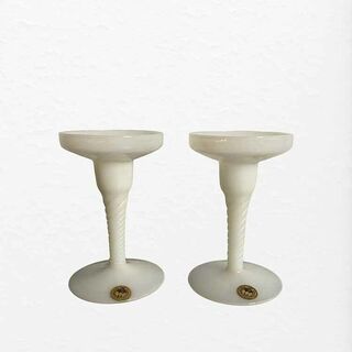 Holmegaard Opal White Candle Sticks